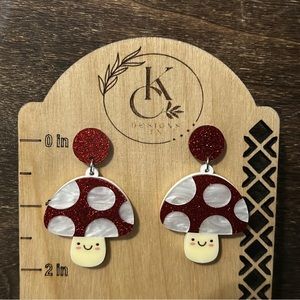 NEW mushroom earrings nickel free